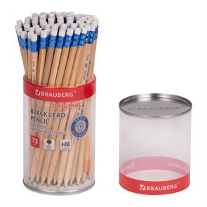 {{photo.Alt || photo.Description || 'Карандаш чернографитный BRAUBERG &quot;ORIGINAL&quot;, 1 шт., HB, с ластиком, некрашеный корпус, 181713'}}