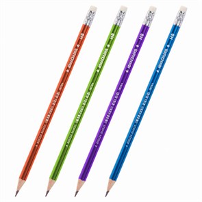 {{photo.Alt || photo.Description || 'Карандаш чернографитный ЮНЛАНДИЯ &quot;МЕТАЛЛИК&quot;, 1 шт., HB, с ластиком, корпус ассорти, 181764'}}