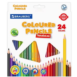 {{photo.Alt || photo.Description || 'Карандаши цветные BRAUBERG PREMIUM, 24 цвета, трехгранные, грифель 3 мм, 181663'}}