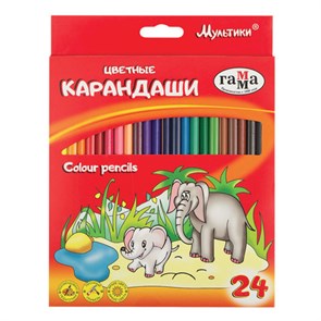 {{photo.Alt || photo.Description || 'Карандаши цветные ГАММА &quot;Мультики&quot;, 24 цвета, трехгранные, натуральное дерево, 290122_24'}}