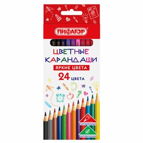 {{photo.Alt || photo.Description || 'Карандаши цветные ПИФАГОР ЭКО &quot;КЛАССИК&quot;, 24 цвета, шестигранные, 182050'}}