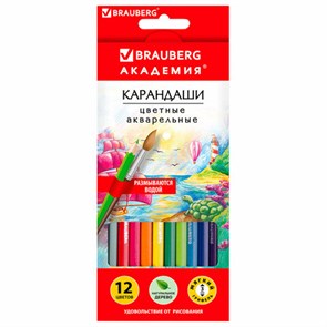 {{photo.Alt || photo.Description || 'Карандаши цветные акварельные BRAUBERG &quot;АКАДЕМИЯ&quot;, 12 цветов, шестигранные, грифель 3 мм, натуральное дерево, 181398'}}