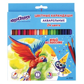 {{photo.Alt || photo.Description || 'Карандаши цветные акварельные ЮНЛАНДИЯ &quot;ЮНЫЙ ВОЛШЕБНИК&quot;, 24 цвета, шестигранные, грифель 3 мм, натуральное дерево, 181404'}}