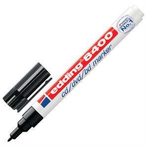 Маркер для CD и DVD EDDING 8400, ЧЕРНЫЙ, толщина письма 0,5-1 мм, E-8400/1 151328