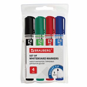 {{photo.Alt || photo.Description || 'Маркеры стираемые для белой доски НАБОР 4 ЦВЕТА, BRAUBERG &quot;Neo&quot;, 5 мм, с клипом, 150491'}}