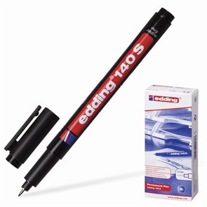 Маркер перманентный для любой гладкой поверхности EDDING 140, ЧЕРНЫЙ, 0,3 мм, металлический наконечник, E-140/1 150718