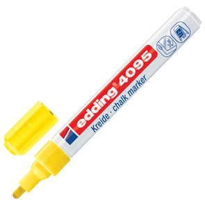 Маркер меловой EDDING 4095, 2-3 мм, ЖЕЛТЫЙ, влагостираемый, для гладких поверхностей, E-4095/65 151335