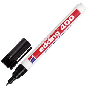 Маркер перманентный (нестираемый) EDDING 400, ЧЕРНЫЙ, ЗАПРАВЛЯЕМЫЙ, тонкий наконечник, 1 мм, E-400/1 151264