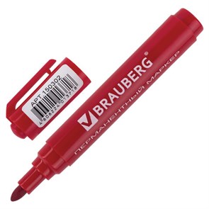 {{photo.Alt || photo.Description || 'Маркер перманентный BRAUBERG &quot;Classic&quot;, КРАСНЫЙ, круглый наконечник, 3 мм, с клипом,150302'}}