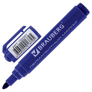 {{photo.Alt || photo.Description || 'Маркер перманентный BRAUBERG &quot;Classic&quot;, СИНИЙ, круглый наконечник, 3 мм, с клипом, 150301'}}