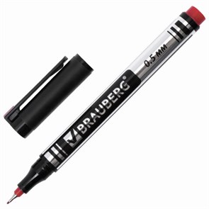 {{photo.Alt || photo.Description || 'Маркер перманентный BRAUBERG &quot;Jet&quot;, КРАСНЫЙ, супертонкий металлический наконечник 0,5 мм, 150509'}}