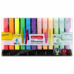 {{photo.Alt || photo.Description || 'Набор текстовыделителей 12 ЦВЕТОВ на подставке, BRAUBERG &quot;ORIGINAL NEON&quot;, линия письма 1-5 мм, 152217'}}