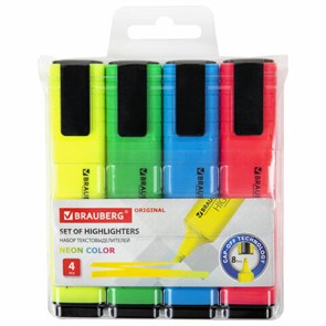 {{photo.Alt || photo.Description || 'Набор текстовыделителей 4 ЦВЕТА, BRAUBERG &quot;ORIGINAL NEON&quot;, линия письма 1-5 мм, 152215'}}