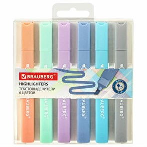 {{photo.Alt || photo.Description || 'Набор текстовыделителей 6 ПАСТЕЛЬНЫХ ЦВЕТОВ, BRAUBERG &quot;Macaroon&quot;, линия 1-5 мм, 152515'}}