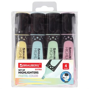 {{photo.Alt || photo.Description || 'Набор текстовыделителей BRAUBERG 4 шт., АССОРТИ, &quot;EXTRA PASTEL&quot;, прорезиненный корпус, линия 1-5 мм, 151756'}}