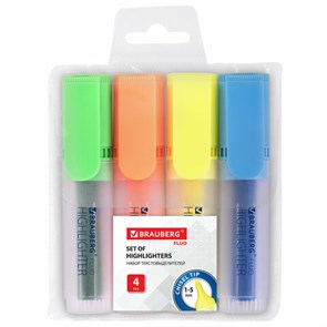 {{photo.Alt || photo.Description || 'Набор текстовыделителей BRAUBERG 4 шт., АССОРТИ, &quot;FLUO&quot;, линия 1-5 мм, 150403'}}