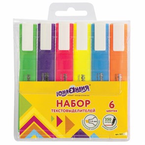 {{photo.Alt || photo.Description || 'Набор текстовыделителей ЮНЛАНДИЯ 6 шт., АССОРТИ, &quot;COLORSTAR&quot;, линия 1-4 мм, 151709'}}