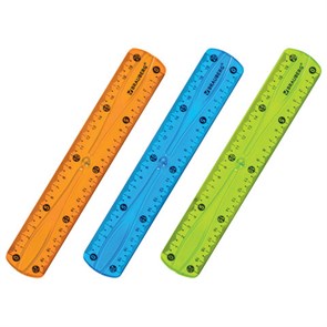 {{photo.Alt || photo.Description || 'Линейка 20 см гибкая BRAUBERG &quot;FLEX&quot;, пластиковая, ассорти, европодвес, 210674'}}