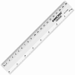 {{photo.Alt || photo.Description || 'Линейка пластиковая 20 см, ОФИСМАГ, прозрачная, европодвес, 210285'}}