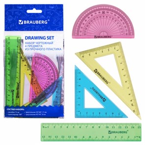 {{photo.Alt || photo.Description || 'Набор чертежный малый BRAUBERG &quot;Crystal&quot; (линейка 15 см, 2 угольника, транспортир), цветной, 210295'}}