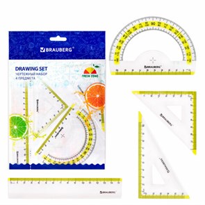 {{photo.Alt || photo.Description || 'Набор чертежный малый BRAUBERG &quot;FRESH ZONE&quot; (линейка 15 см, 2 треугольника, транспортир), желтая шкала, 210762'}}