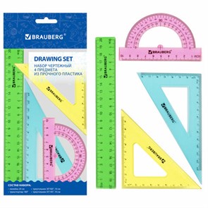 {{photo.Alt || photo.Description || 'Набор чертежный средний BRAUBERG &quot;Crystal&quot; (линейка 20 см, 2 угольника, транспортир), цветной, 210296'}}