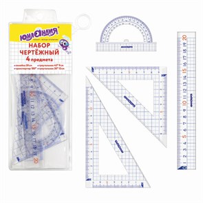 {{photo.Alt || photo.Description || 'Набор чертежный ЮНЛАНДИЯ &quot;ШКОЛЬНЫЙ&quot; (линейка 20 см, 2 угольника, транспортир), пенал, 210737'}}