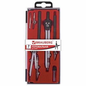 {{photo.Alt || photo.Description || 'Готовальня BRAUBERG &quot;Architect&quot;, 7 предметов: циркуль + кронциркуль с рейсфедором, рейсфедер + держатель, 2 вставки, грифель, 210346'}}