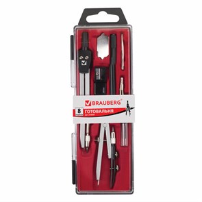 {{photo.Alt || photo.Description || 'Готовальня BRAUBERG &quot;Architect&quot;, 8 предметов: циркуль + кронциркуль, вставки + держатель, отвёртка, точилка, грифель, 210659'}}