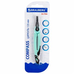 {{photo.Alt || photo.Description || 'Циркуль с защитным колпачком BRAUBERG &quot;ULTRA&quot;, 135 мм, мятный, блистер, 210820'}}