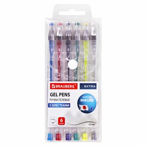 {{photo.Alt || photo.Description || 'Ручки гелевые БЛЕСТКИ BRAUBERG &quot;EXTRA&quot;, НАБОР 6 ЦВЕТОВ, узел 0,7 мм, линия 0,5 мм, 143908'}}