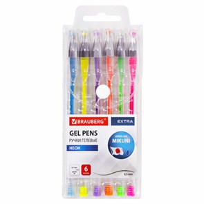 {{photo.Alt || photo.Description || 'Ручки гелевые НЕОН BRAUBERG &quot;EXTRA&quot;, НАБОР 6 ЦВЕТОВ, узел 0,7 мм, линия 0,5 мм, 143911'}}