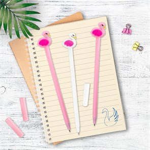 {{photo.Alt || photo.Description || 'Ручка с топпером шариковая ЮНЛАНДИЯ &quot;Лебедь&quot;, корпус ассорти, СИНЯЯ, пишущий узел 0,7 мм, 143801'}}