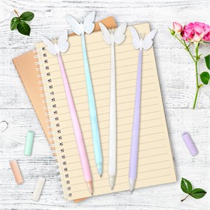 {{photo.Alt || photo.Description || 'Ручка фигурная шариковая ЮНЛАНДИЯ &quot;Бабочка&quot;, силиконовый корпус, ассорти, СИНЯЯ, пишущий узел 0,7 мм, 143795'}}