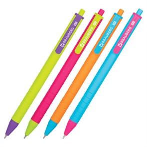 {{photo.Alt || photo.Description || 'Ручка шариковая автоматическая BRAUBERG &quot;MIX&quot;, СИНЯЯ, корпус ассорти, узел 0,7 мм, линия письма 0,35 мм, 143457'}}