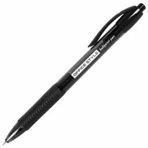 {{photo.Alt || photo.Description || 'Ручка шариковая автоматическая с грипом BRAUBERG OFFICE STYLE, ЧЕРНАЯ, узел 0,7 мм, линия 0,35 мм, тонированный корпус, 144212'}}