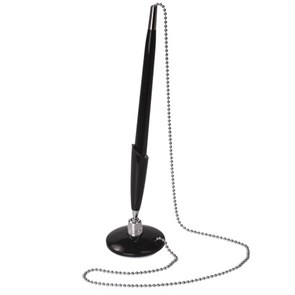 {{photo.Alt || photo.Description || 'Ручка шариковая настольная BRAUBERG &quot;Стенд-Пен Блэк1&quot;, СИНЯЯ, цепочка, корпус черный, линия письма 0,5 мм, 140889'}}