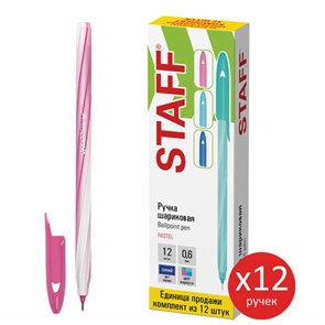 {{photo.Alt || photo.Description || 'Ручка шариковая STAFF &quot;CANDY PASTEL&quot;, синяя, ВЫГОДНЫЙ КОМПЛЕКТ 12 шт., узел 0,6 мм, линия 0,3 мм, 144237'}}