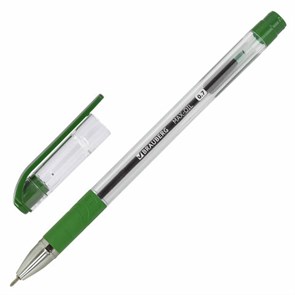 {{photo.Alt || photo.Description || 'Ручка шариковая масляная с грипом BRAUBERG &quot;Max-Oil&quot;, ЗЕЛЕНАЯ, игольчатый узел 0,7 мм, линия письма 0,35 мм, 142144'}}