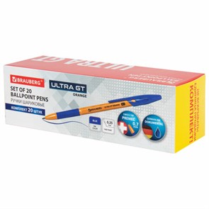 {{photo.Alt || photo.Description || 'Ручка шариковая с грипом BRAUBERG &quot;ULTRA GT ORANGE&quot;, КОМПЛЕКТ 20 ШТУК, СИНЯЯ, линия 0,35 мм, 144058'}}