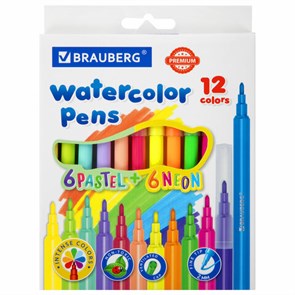 {{photo.Alt || photo.Description || 'Фломастеры 6 неоновых + 6 пастельных, вентилируемый колпачок BRAUBERG &quot;PREMIUM&quot;, картонная коробка, 152198'}}