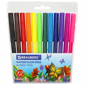 {{photo.Alt || photo.Description || 'Фломастеры BRAUBERG &quot;Wonderful butterfly&quot;, 12 цветов, вентилируемый колпачок, пласт. упаковка, увеличенный срок службы, 150522'}}