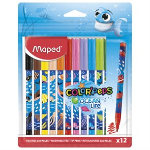 {{photo.Alt || photo.Description || 'Фломастеры MAPED COLOR&#39;PEPS &quot;Ocean Life&quot;, 12 цветов, смываемые, вентилируемый колпачок, 845701'}}