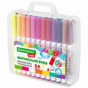 {{photo.Alt || photo.Description || 'Фломастеры в портфельчике утолщенные 24 цвета, вентилируемый колпачок, BRAUBERG KIDS, 152186'}}