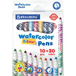 {{photo.Alt || photo.Description || 'Фломастеры двусторонние утолщенные BRAUBERG &quot;PREMIUM&quot; &quot;BI-COLOR&quot;, 10 шт., 20 цветов, двухцветные, вентилируемый колпачок, 151945'}}