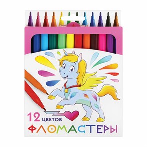 {{photo.Alt || photo.Description || 'Фломастеры ПИФАГОР &quot;ЕДИНОРОГ&quot;, 12 цветов, вентилируемый колпачок, 152448'}}