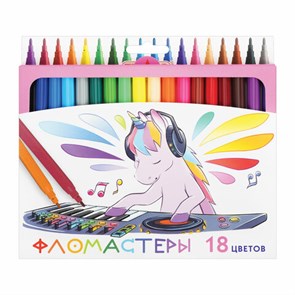 {{photo.Alt || photo.Description || 'Фломастеры ПИФАГОР &quot;ЕДИНОРОГ&quot;, 18 цветов, вентилируемый колпачок, 152449'}}