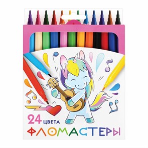 {{photo.Alt || photo.Description || 'Фломастеры ПИФАГОР &quot;ЕДИНОРОГ&quot;, 24 цвета, вентилируемый колпачок, 152450'}}