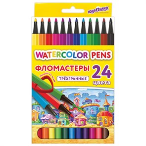 {{photo.Alt || photo.Description || 'Фломастеры ЮНЛАНДИЯ &quot;ДОМИКИ&quot;, 24 цвета, трехгранные, вентилируемый колпачок, картон, 152183'}}