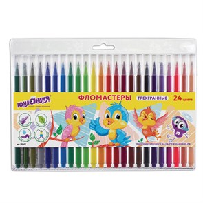 {{photo.Alt || photo.Description || 'Фломастеры ЮНЛАНДИЯ 24 цвета, &quot;ЗООПАРК&quot;, трехгранные, вентилируемый колпачок, 151427'}}